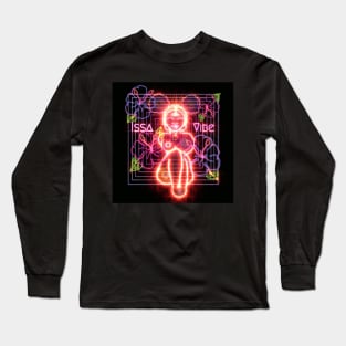Psychedelic Issa Vibe Spacey Earth Girl (GOLDEN STAR CHILD EDITION) (black bg, pink, purple, golden child variation) Long Sleeve T-Shirt
